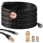 Kit tuyau de nettoyage d�boucheur de canalisations 20m 240 bar avec adaptateur m22 + buses fixe + rotatives ...