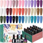 Kit vernis semi permanent 24 couleurs rose bleuvernis gel uv semi permanent avec top glossy matte base ...