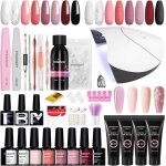 Kit vernis semi permanent avec 36w u v lampe 8 couleurs vernis  ongles + 4 couleurs poly nail gel kit ...