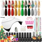 Kit vernis semi permanent complet 12 couleurs pour le jour de nol kit manucure semi permanent avec manucure ...