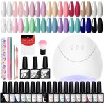 Kit vernis semi permanent complet kit de 18 couleurs de vernis à ongles en gel avec lampe à ongles 36w ... Kit vernis semi permanent complet kit de 18 couleurs de vernis à ongles en gel avec lampe à ongles 36w ...