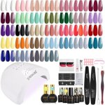 Kit vernis semi permanent complet 32 + 4 pcs vernis gel avec 48w uv / led lampe kit ongle gel uv complet ...