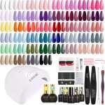 Kit vernis semi permanent complet 44 + 4 pcs vernis gel uv semi permanent avec 48w uv / led lampe kit ...