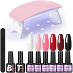 Kit vernis semi permanent complet 6 vernis  ongles classique lampe uvled base et top coat outils et ...