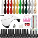 Kit vernis semi permanent completkit ongle gel u v complet 12 couleurs pour le jour de nolkit manucure ...