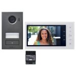 Kit vido platine saillie aiphone jvs1v - blanc - 7 pouces - 2 fils - mmorisation visiteurs