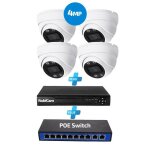 Kit de vidosurveillance poe robicam ? 4 camras dme 4?mp switch poe 8?ports nvr vision nocturne ip66 ...
