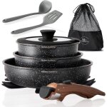 Kitchen academy lot de 10 casseroles et poeles poele a frire 20 cm25 cm casserole 18 cm induction poignee ...