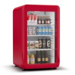 Klarstein audrey evo rfrigrateur  boissons porte vitre mini bar mini frigo 113 l design rtro rouge ...