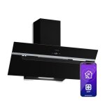 Klarstein bigbite hotte aspirante 90 cm - hotte d�corative 417 m� / h a + + + led 3 vitesses & boost ...