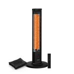 Klarstein blazetower chauffage infrarouge 2000w 3 niveaux ip45 t�l�commande minuterie anti - basculement ...