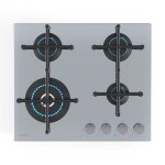 Klarstein illuminosa plaque de cuisson gaz 4 feux br�leurs sabaf table de cuisson � gaz en acier inoxydable ...
