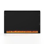Klarstein radiateur infrarouge 1110w - chauffage lectrique mural verre tremp ipx4 cran led effet flamme ...