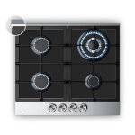 Klarstein verosteel plaque de cuisson gaz 60 cm 4 brleurs 8000w verre & inox allumage lectrique scurit ...