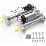 Klaxon  air 12 v 150 db super puissant double tuyau dair lectrique pour tous les vhicules camions ...