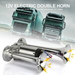 Klaxon dair de voiture 21 cm chrome zinc trompette truck air horn 18. 0a dc 12v 600db 0. 1mpa - 0. 15mpa ...