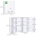 Kleankin armoire à pharmacie 2 portes avec 6 étagères armoire à pharmacie murale en acier blanc 55x18x60cm ... Kleankin armoire à pharmacie 2 portes avec 6 étagères armoire à pharmacie murale en acier blanc 55x18x60cm ...