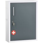 Kleankin - armoire  pharmacie - acier - 40x15x53. 5cm - blanc et gris