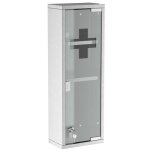 Kleankin armoire  pharmacie cabinet de premiers soins 20x12x58cm acier inoxydable avec verre dpoli ...