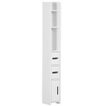 Kleankin - meuble colonne de salle de bain - bois - 15x17x120cm - blanc