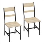 Klihome 2 chaises salle  manger industrielles - mtal et bois - ergonomiques - chne clair w0att0980 ...