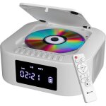 Klim boombox e1 blanc - poste radio cd portable avec extra bass & subwoofer - fm cd usb bluetooth mp3 ...