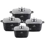 Klönberg set de 8 casseroles noires avec marbrure pour tous types de poêles kb4058 Klönberg set de 8 casseroles noires avec marbrure pour tous types de poêles kb4058