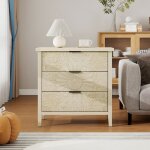 Kodise commode 80�40�804 cm - aspect bois - avec 3 tiroirs - design en relief - pour salon et chambre ...