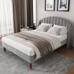Kodise lit capitonn 160x200 cm lit adulte lit double - avec sommier  lattes et tte de lit capitonne ...