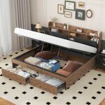 Kodise lit coffre 180x200 cm lit double lit adulte - structure métal - avec tête de lit rangement et ... Kodise lit coffre 180x200 cm lit double lit adulte - structure métal - avec tête de lit rangement et ...