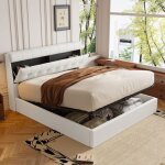 Kodise lit coffre adulte 140x190 cm lit ado lit double - pu - avec sommier à lattes et tête de lit - ... Kodise lit coffre adulte 140x190 cm lit ado lit double - pu - avec sommier à lattes et tête de lit - ...