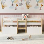 Kodise lit mezzanine 90x190 cm lit enfant - pin massif - avec tiroirs de rangement - protection antichute ... Kodise lit mezzanine 90x190 cm lit enfant - pin massif - avec tiroirs de rangement - protection antichute ...