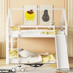 Kodise lit superpos lit cabane enfant 140 x 200 cm - avec toboggan et chelle - structure en bois de ...
