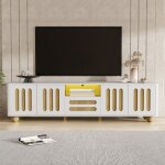 Kodise meuble tv de salon 180x40x47 cm - aspect blanc et bois - avec 4 portes et 1 tiroir - éclairage ... Kodise meuble tv de salon 180x40x47 cm - aspect blanc et bois - avec 4 portes et 1 tiroir - éclairage ...