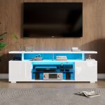 Kodise meubles tv pour salon meubles tv bas - avec éclairage led et compartiments de rangement ouverts ... Kodise meubles tv pour salon meubles tv bas - avec éclairage led et compartiments de rangement ouverts ...