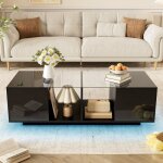 Kodise table basse brillante table basse noir - 2 portes - avec éclairage led - 120x50x385 cm - pour ... Kodise table basse brillante table basse noir - 2 portes - avec éclairage led - 120x50x385 cm - pour ...
