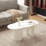Kodise table basse courbe irrgulire - mdf de qualit suprieure - finition laque - blanc