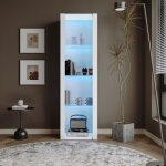Kodise vitrine sur pied vitrine brillante - 55x38x166 cm - avec 3 étagères en verre - éclairage led - ... Kodise vitrine sur pied vitrine brillante - 55x38x166 cm - avec 3 étagères en verre - éclairage led - ...