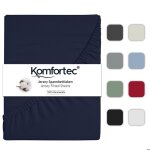 Komfortec jersey drap housse 140x200 cm 100% coton bleu