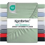 Komfortec jersey drap housse 140x200 cm 100% coton grun