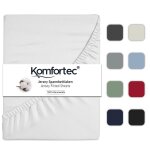 Drap housse - komfortec - 200x200 cm - 100% coton - blanc - lavable � 60�c