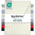 Komfortec jersey drap housse 90x200 cm 100% coton ecru