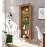 Komodee vitrine suspendue como - chene - miel truffe - sans led - 71 x 178 x 15 cm