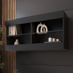 Komodee vitrine suspendue horizontal tivoli - noir noir - 100 x 50 x 29 cm - sans led