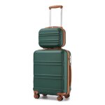 Kono set de 2 valises de voyage 51. 5x40x22cm rigide abs bagage cabine + valise vanity case � 4 roulettes ...
