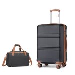 Kono set de 2 valises de voyage rigide bagage cabine 75x48x30cm à 4 roulettes avec serrure tsa + sac ... Kono set de 2 valises de voyage rigide bagage cabine 75x48x30cm à 4 roulettes avec serrure tsa + sac ...