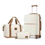 Kono set de 3 valises cabine rigides 56x40x20cm valise de voyage 4 roulettes + pliable sac de voyage ...