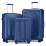 Kono set de 3 valises rigide valise de voyage (55 / 65 / 75cm) ultra l�ger abs&pc extensible valise � ...