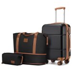 Kono set de 3 valises de voyage 54x37. 5x22cm & portable vanity case et pliable sac de voyage avec trousse ...