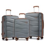 Kono set de 3 valises de voyage (55 / 66 / 76cm) rigide valise cabine � roulettes et serrure tsa � 4 ...